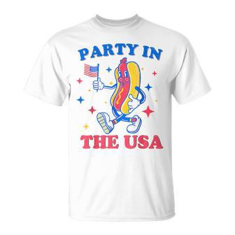 Party In The Usa Hot Dog Lover Usa 4Th Of July T-Shirt - Monsterry UK