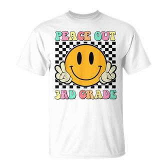 Peace Out 3Rd Grade Teacher Retro Smile Last Day Of School T-Shirt - Monsterry AU