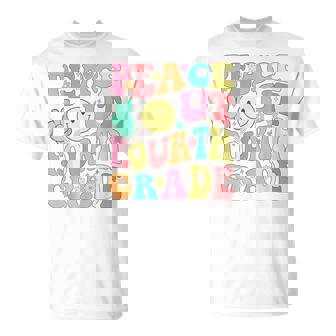 Peace Out Fourth Grade Groovy 4Th Grade Last Day Of School T-Shirt | Mazezy