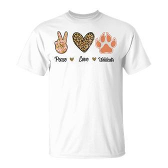 Peace Love Wildcats Leopard Wild Cats Animals Lovers Men T-Shirt - Monsterry