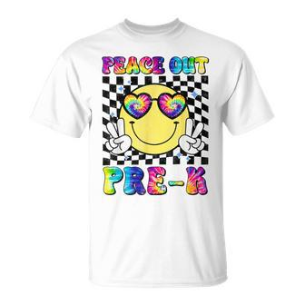 Peace Out Pre K Smile Happy Last Day Of School Tie Dye T-Shirt - Monsterry DE
