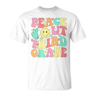 Peace Out Third Grade Groovy 3Rd Grade Last Day Of School T-Shirt - Monsterry DE