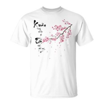 Peach Blossom Vietnamese Lunar New Year Cat 2023 Tet Women T-Shirt - Monsterry
