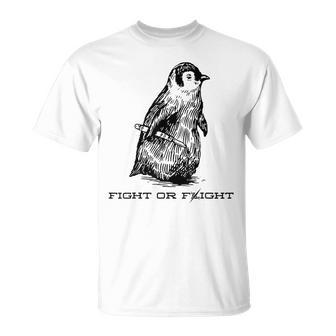 Penguin Fight Or Flight T-Shirt | Mazezy