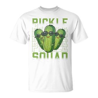 Pickle Squad Cucumber Cute Pickle Jar Pickle T-Shirt - Monsterry UK