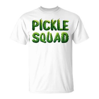 Pickle Squad Cucumber Vegan Squad Green Grocer T-Shirt - Monsterry