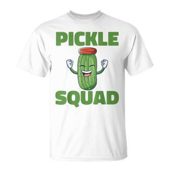 Pickle Squad Foodie Vegan Dill Pickle Adult Pickle Squad T-Shirt - Monsterry