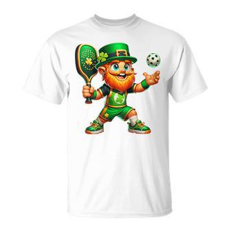 Pickleball Leprechaun St Patrick's Day Pickleball Player T-Shirt - Thegiftio