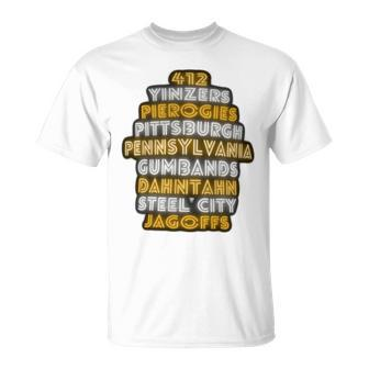 Pittsburgh 412 Jagoffs Yinzers Sl City Retro T-Shirt - Monsterry