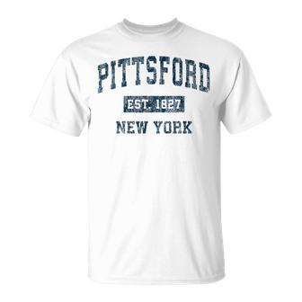 Pittsford New York Ny Vintage Sports Navy Print T-Shirt - Monsterry AU