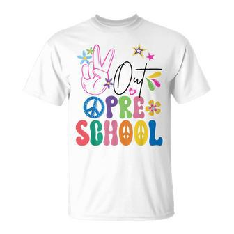 Preschool Last Day Of School Peace Sign Out Preschool T-Shirt - Monsterry