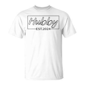 Promoted To Hubby Wedding Husband Matching Hubby Est 2024 T-Shirt - Thegiftio UK
