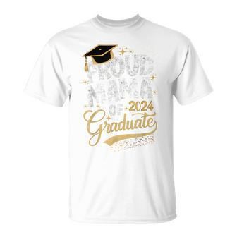 Proud Mama Of A 2024 Graduate Class For Family Graduation T-Shirt - Monsterry