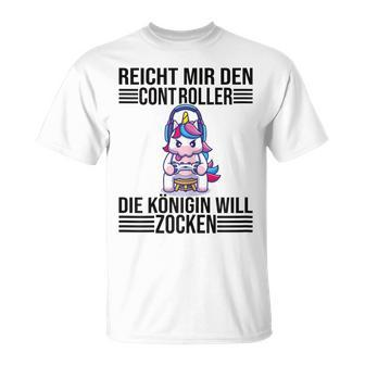 Ps5 Console Gamer Zocken Reichmir Den Controller Queen Going T-Shirt - Seseable