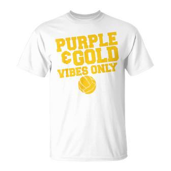 Purple Gold Game Day High School Volleyball Group Team T-Shirt - Monsterry DE