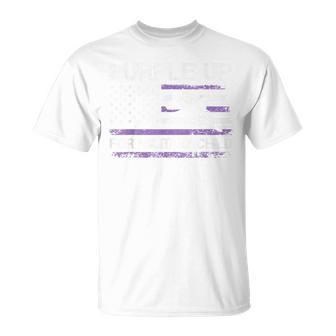 Purple Up For Military Child Month Air Force Us Flag T-Shirt | Mazezy