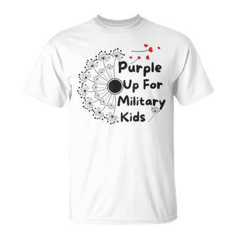 Purple Up For Military Kid Dandelion Military Child Month T-Shirt - Monsterry AU