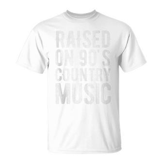 Raised On 90'S Country Music Distressed Classic Retro T-Shirt - Monsterry DE