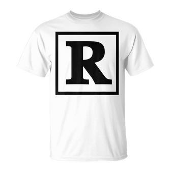 Rated R R Rating Movie Film Restricted Graphic T-Shirt - Monsterry