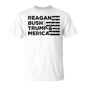 Reagan Bush Trump And Merica Veteran T-Shirt - Monsterry DE