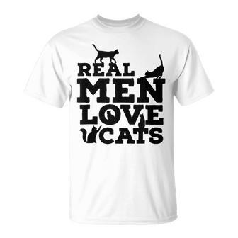 Real Love Cats Cat Dad Father's Day T-Shirt - Thegiftio UK