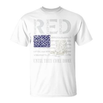 Red Friday Military Until They Come Home My Soldier Us Flag T-Shirt - Monsterry
