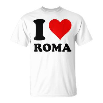 Red Heart I Love Roma T-Shirt - Monsterry