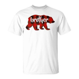 Red Plaid Brother Buffalo Matching Family Pajama Christmas T-Shirt - Monsterry AU