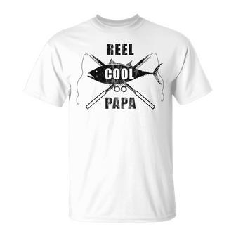 Reel Cool Papa Fishing Vintage Black T-Shirt - Monsterry DE