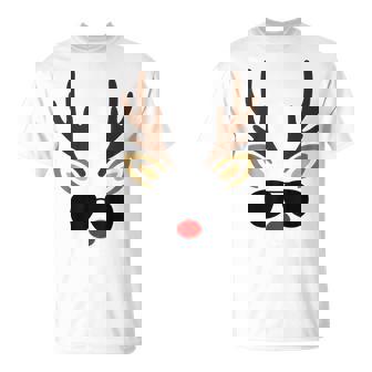 Reindeer Face Glasses Christmas Costume Pajama Boys Kid T-Shirt - Thegiftio