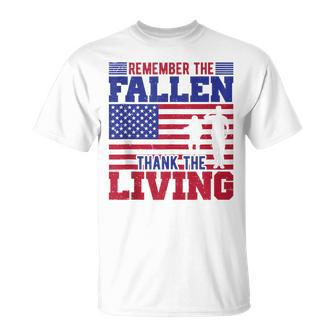 Remember The Fallen Thank The Living Memorial Day T-Shirt - Monsterry DE
