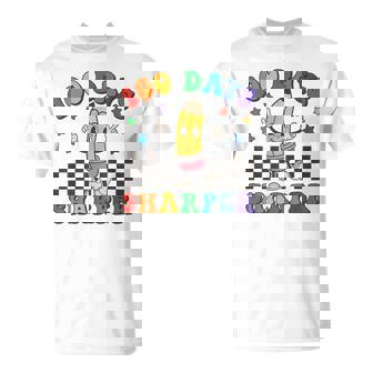 Retro 100 Days Sharper Little Pencil 100 Days Of School T-Shirt - Monsterry