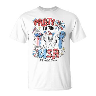 Retro 4Th Of July Dental Squad Party In The Usa Dentist T-Shirt - Monsterry UK