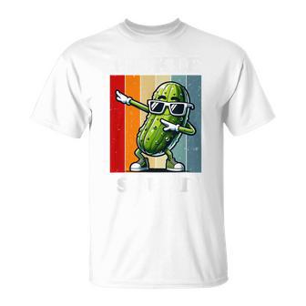 Retro Dabbing Pickle Dancing Cucumber Pickle Squad T-Shirt - Monsterry AU