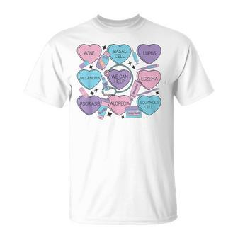Retro Dermatology Valentine's Day Heart Candy Dermatologist T-Shirt - Seseable