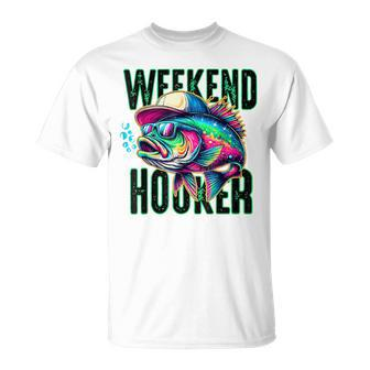 Retro Weekend Hooker Colorful Fishing T-Shirt - Seseable