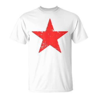 Retro Red Star Distressed Revolution Vintage Retro T-Shirt - Thegiftio UK