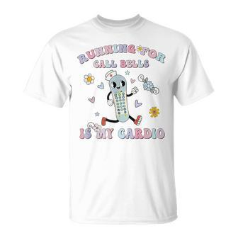 Retro Running For Call Bells Is My Cardio Pct Cna Pca T-Shirt - Monsterry