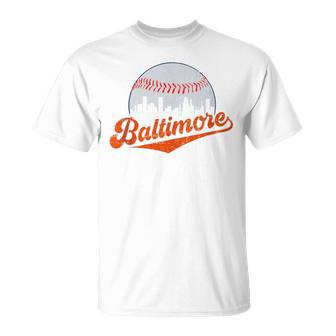 Retro Skyline Baltimore Baseball T-Shirt | Mazezy UK