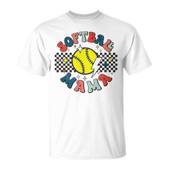 Retro Softball Mama Softball Sports Mom Travel Ball T-Shirt - Monsterry