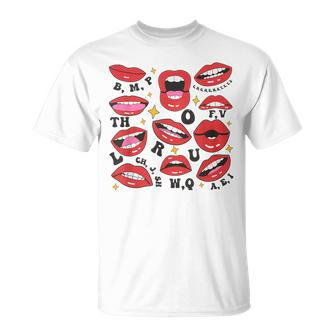 Retro Speech Language Pathologist Slp Mouth Valentine's Day T-Shirt - Thegiftio