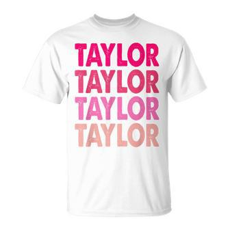 Retro Taylor Personalized Name I Love Taylor T-Shirt - Thegiftio UK