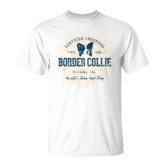 Retro Vintage Border Collie T-Shirt - Seseable