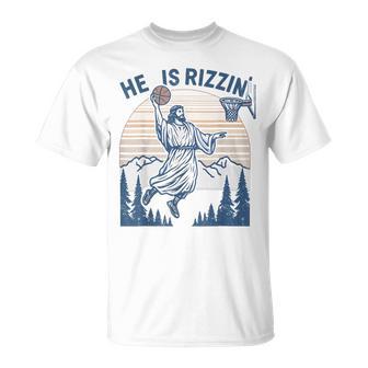 He Is Risen Easter Jesus Playing Basketball Women T-Shirt - Monsterry CA