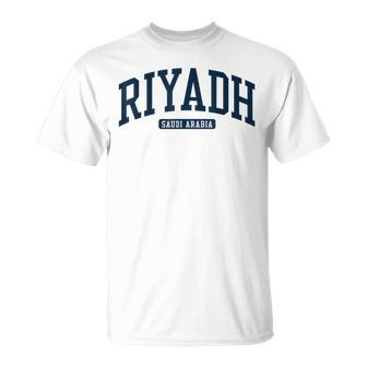 Riyadh Saudi Arabia College University Style Navy T-Shirt - Monsterry