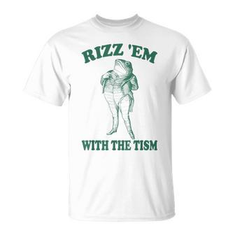 Rizz Em With The Tism Meme Frog Lover T-Shirt - Thegiftio UK