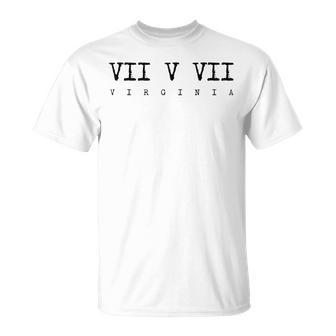 Roman Numeral Area Code 757 Virginia T-Shirt - Monsterry