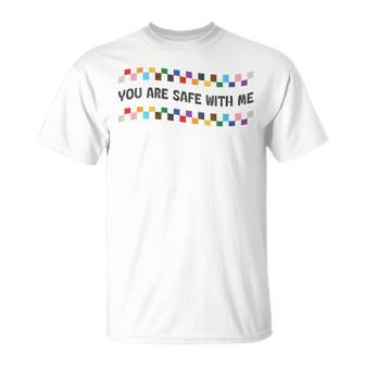 You Are Safe With Me Pride Subtle Ally Lgbt Gay Transgender T-Shirt - Monsterry