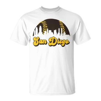 San Diego Baseball Vintage Skyline Cool Retro Sd Jersey T-Shirt - Monsterry CA