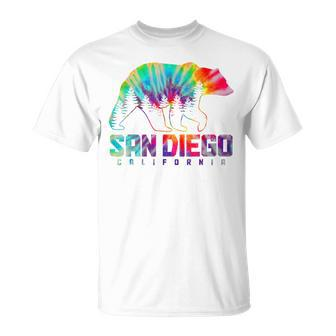 San Diego California Tie Dye Bear Pride Outdoor Vintage T-Shirt - Monsterry CA